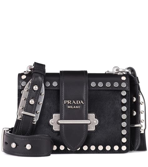 prada cahier studded shoulder bag|prada cahier shoulder bag black.